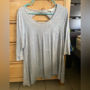 Cloud Chaser, bluish grey blouse with slightly open back, size large